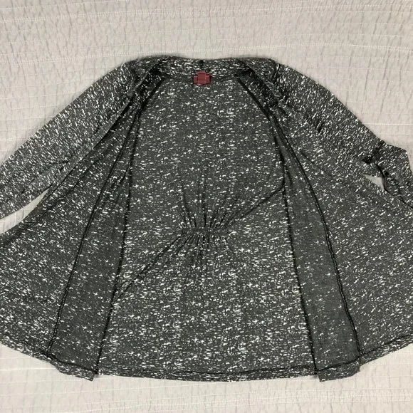 4/$15 Waterfall Cardigan Women Large Black Heather T Shirt Knit Waterfall Jacket - Picture 2 of 16